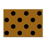 Polka Dots - Black on Golden Brown Sticker A4 (100 pack)