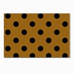 Polka Dots - Black on Golden Brown Postcards 5  x 7  (Pkg of 10)