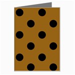 Polka Dots - Black on Golden Brown Greeting Card