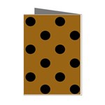 Polka Dots - Black on Golden Brown Mini Greeting Cards (Pkg of 8)