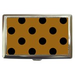 Polka Dots - Black on Golden Brown Cigarette Money Case