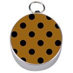 Polka Dots - Black on Golden Brown Silver Compass