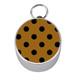 Polka Dots - Black on Golden Brown Silver Compass (Mini)