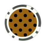 Polka Dots - Black on Golden Brown Poker Chip Card Guard (10 pack)