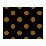 Polka Dots - Golden Brown on Black Small Glasses Cloth
