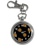 Polka Dots - Golden Brown on Black Key Chain Watch
