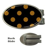 Polka Dots - Golden Brown on Black Money Clip (Oval)