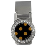 Polka Dots - Golden Brown on Black Money Clip (CZ)
