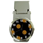 Polka Dots - Golden Brown on Black Money Clip Watch