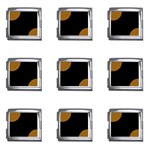 Polka Dots - Golden Brown on Black Mega Link Italian Charm (9 pack)