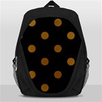 Polka Dots - Golden Brown on Black Backpack Bag