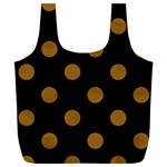 Polka Dots - Golden Brown on Black Full Print Recycle Bag (XL)