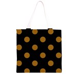 Polka Dots - Golden Brown on Black Grocery Light Tote Bag