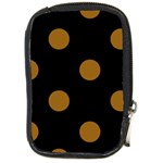 Polka Dots - Golden Brown on Black Compact Camera Leather Case
