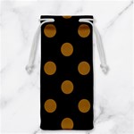 Polka Dots - Golden Brown on Black Jewelry Bag