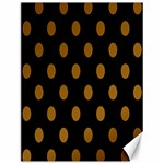 Polka Dots - Golden Brown on Black Canvas 12  x 16 