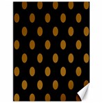 Polka Dots - Golden Brown on Black Canvas 18  x 24 