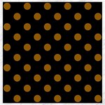 Polka Dots - Golden Brown on Black Canvas 20  x 20 
