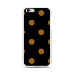 Polka Dots - Golden Brown on Black Apple iPhone 6/6S Silicone Case (Transparent)