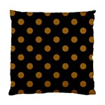 Polka Dots - Golden Brown on Black Standard Cushion Case (One Side)