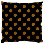 Polka Dots - Golden Brown on Black Large Cushion Case (Two Sides)