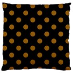 Polka Dots - Golden Brown on Black Standard Flano Cushion Case (Two Sides)