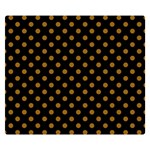 Polka Dots - Golden Brown on Black Double Sided Flano Blanket (Small)