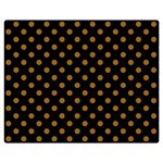 Polka Dots - Golden Brown on Black Double Sided Flano Blanket (Medium)