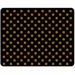 Polka Dots - Golden Brown on Black Fleece Blanket (Medium) (One Side)