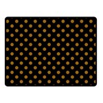 Polka Dots - Golden Brown on Black Fleece Blanket (Small) (One Side)