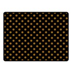 Polka Dots - Golden Brown on Black Double Sided Fleece Blanket (Small) (Two Sides)