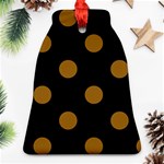 Polka Dots - Golden Brown on Black Ornament (Bell)