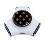 Polka Dots - Golden Brown on Black Portable USB Hub (One Side)