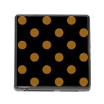 Polka Dots - Golden Brown on Black Memory Card Reader (Square)