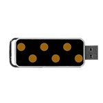 Polka Dots - Golden Brown on Black Portable USB Flash (One Side)