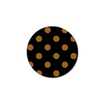 Polka Dots - Golden Brown on Black Golf Ball Marker