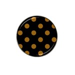 Polka Dots - Golden Brown on Black Hat Clip Ball Marker