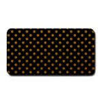 Polka Dots - Golden Brown on Black Medium Bar Mat