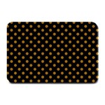 Polka Dots - Golden Brown on Black Plate Mat