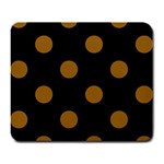 Polka Dots - Golden Brown on Black Large Mousepad
