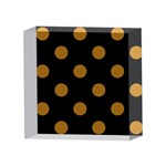 Polka Dots - Golden Brown on Black 4 x 4  Acrylic Photo Block