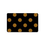 Polka Dots - Golden Brown on Black Magnet (Name Card)