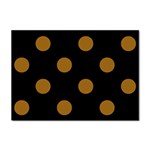 Polka Dots - Golden Brown on Black Sticker A4 (10 pack)