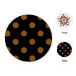 Polka Dots - Golden Brown on Black Playing Cards (Round)
