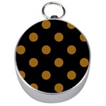 Polka Dots - Golden Brown on Black Silver Compass