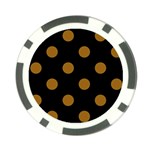 Polka Dots - Golden Brown on Black Poker Chip Card Guard (10 pack)