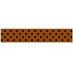 Polka Dots - Black on Brown Flano Scarf (Large)