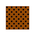 Polka Dots - Black on Brown Satin Bandana Scarf