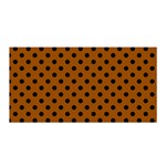 Polka Dots - Black on Brown Satin Wrap