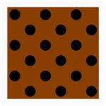 Polka Dots - Black on Brown Medium Glasses Cloth (2 Sides)